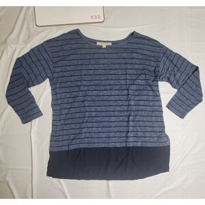 Womens‎ LOFT Ann Taylor long sleeve blouse.  Blue striped.  Size Small